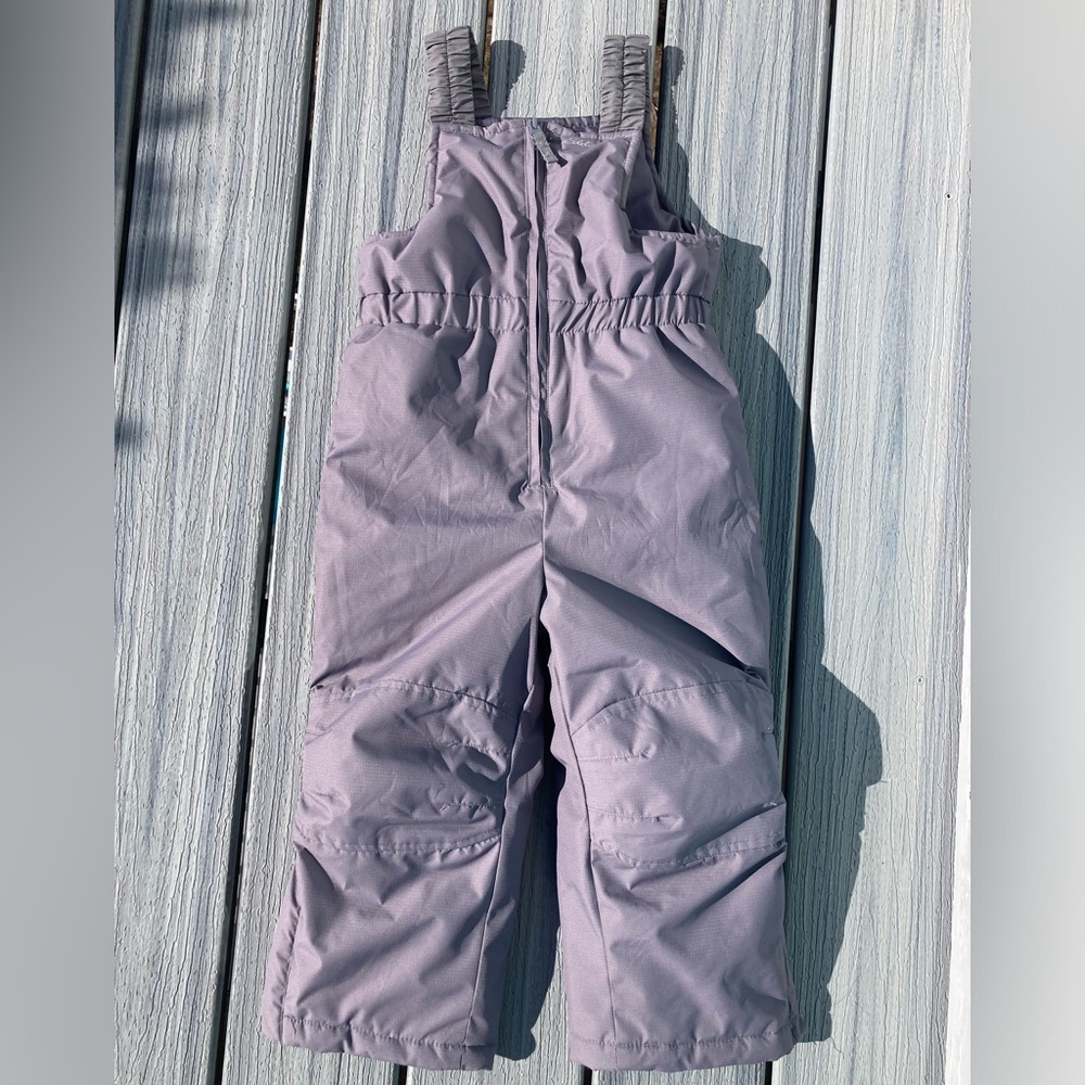 EDDIE BAUER - EUC Toddler Winter Powder Search Bib Ski Snow Pants in Grey - 3T